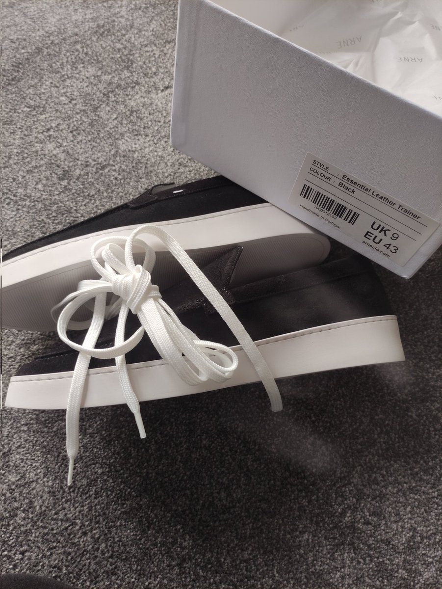 64stokey's tweet photo. @Arneclo wow, my first order and you are useless. I ordered black, lace up leather essentials and you sent black suede,  slip on with laces included. I guess you may end up back at your mum's bungalow on this performance. https://t.co/vcIIbiHZdY