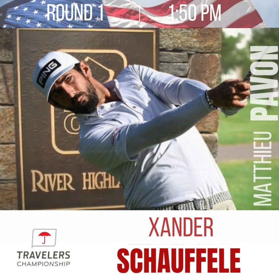 R1 <a href="/TravelersChamp/">TravelersChamp</a> 
Temps de départ et association de <a href="/matthieupavon/">Matthieu Pavon</a> 

LE RÊVE SE POURSUIT.
X pour le Patron 🙌
Un des favoris du tournoi avec une fiche de 3 top-20 en 4 présences à l'événement, dont la victoire en 2022. 
Actuel No 2 #FedExCup et No 3 #OWGR.
MY GOD l'orgasme 🍆