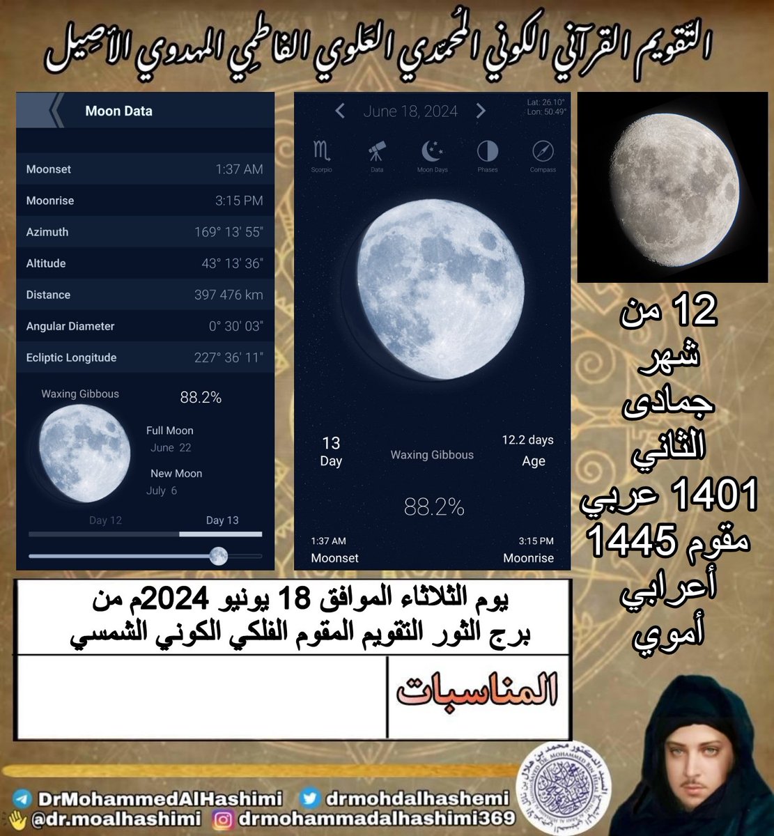 Quran_Calendar's tweet photo. الثلاثاء 12 جمادى الثاني 1401 عربي مقوم

#التقويم_الهجري
#Moon https://t.co/H5MaqFdCpN