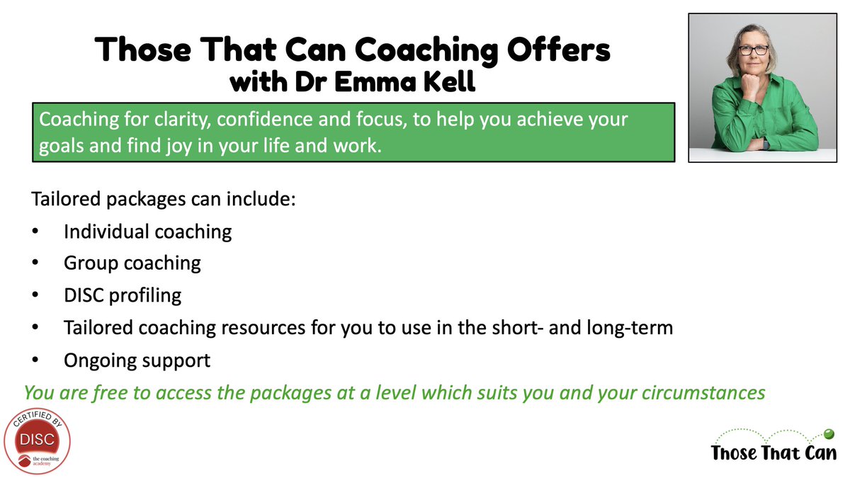 thosethatcan's tweet photo. Hi all. I've got capacity for some individual- and group-coaching (e.g. SLT teams) in the run-up to and over the summer.
Check out my website for more information and do DM if you'd like to discuss further: https://t.co/mLfzntyE1k
#coaching #DISCprofiling https://t.co/R9JlF9TH3T
