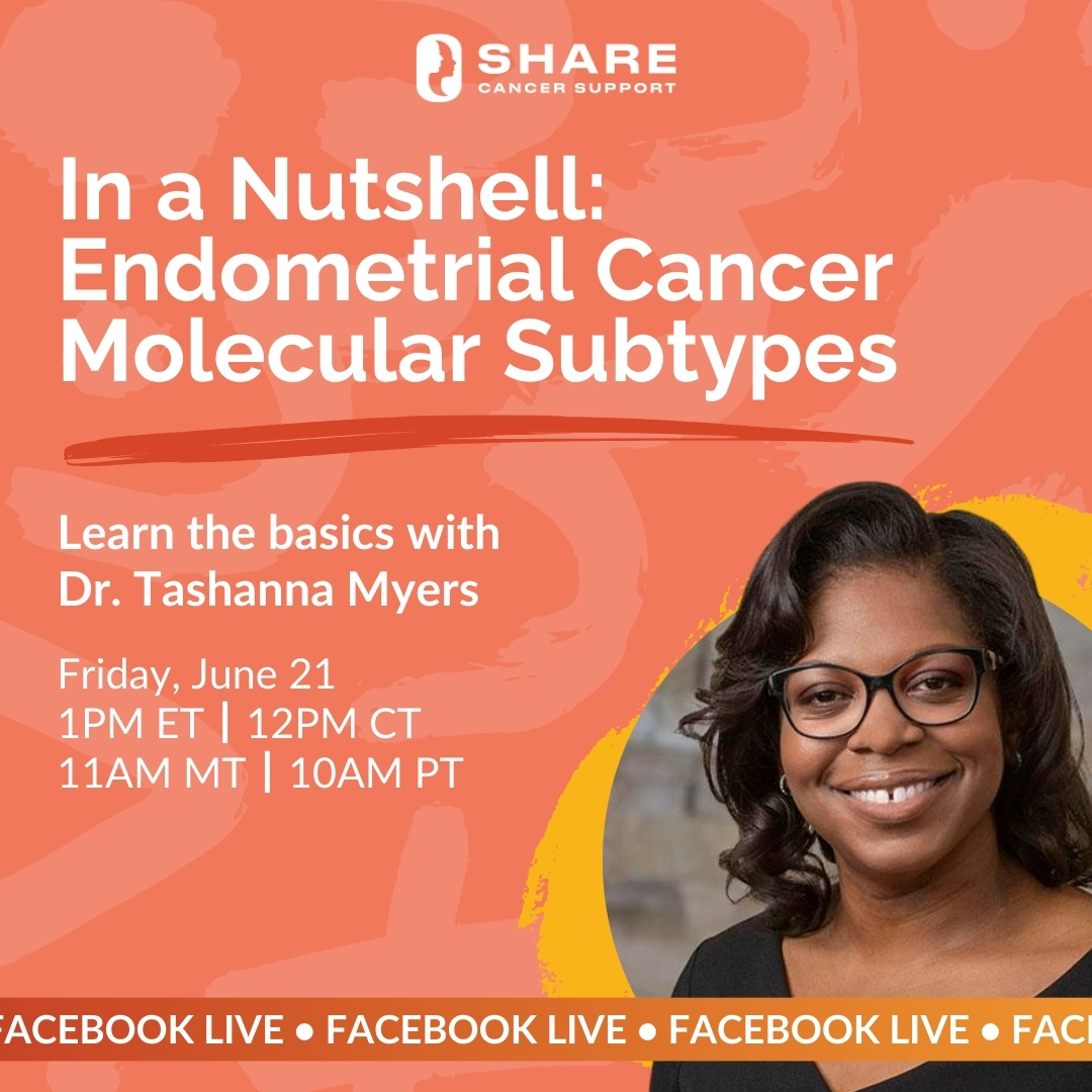 It’s #UterineCancerAwarenessMonth and did you know that #endometrialcancer studies and treatment can vary based on molecular subtype?!🔬

If you’re wondering what this means for you then join our Facebook LIVE on June 21 @ 1PM ET! 🖥️ Join us: bit.ly/3VN7Jog

#gyncsm