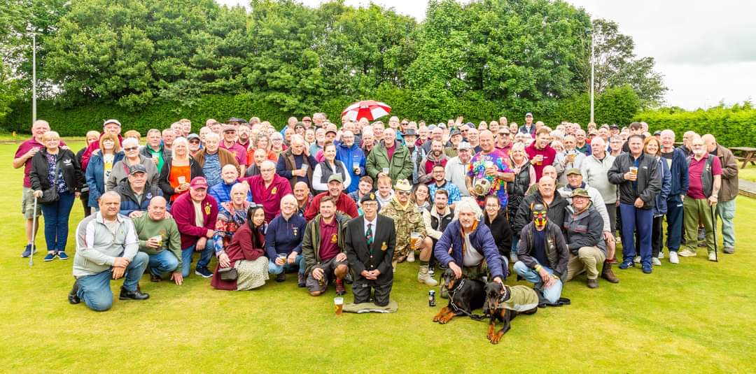 Did someone say Queen's Lancashire Regiment? 👀🫡

My polo shirt, QLR Regimental Colours, and a whole gang of QLR, their family &amp; friends at this year's Shires Reunion at the weekend - which was fab, by the way! 🍻🥴

#WaterlooDay #1QLR #Veterans #LadSwag