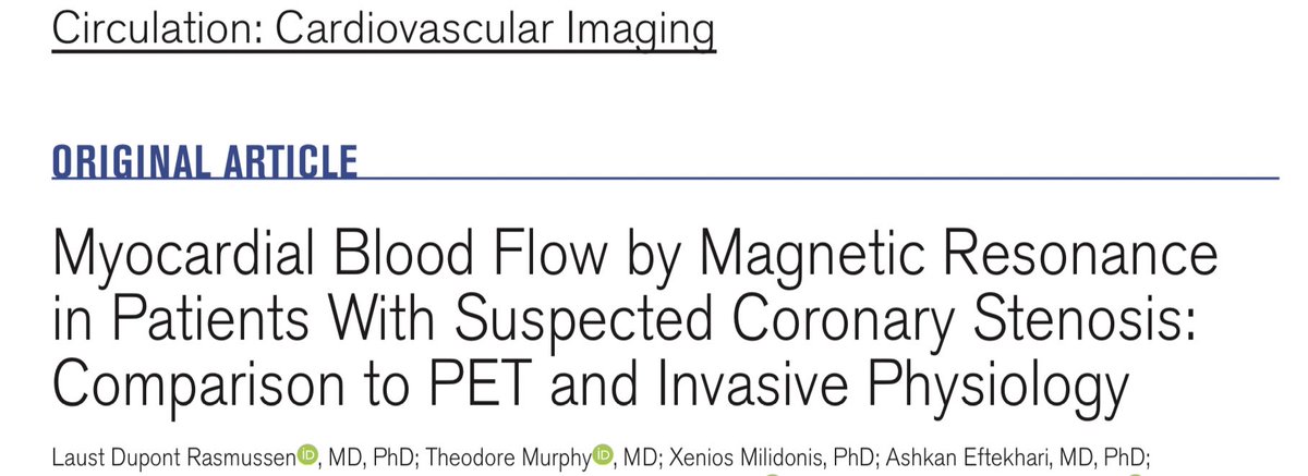 The Dan-NICAD trials (@dannicadtrial) on Twitter photo Out in <a href="/circlecvi/">Circle Cardiovascular Imaging</a>: Myocardial Blood Flow by Magnetic Resonance in Patients With Suspected Coronary Stenosis: Comparison to PET and Invasive Physiology.
ahajournals.org/doi/pdf/10.116… Out in <a href="/circlecvi/">Circle Cardiovascular Imaging</a>: Myocardial Blood Flow by Magnetic Resonance in Patients With Suspected Coronary Stenosis: Comparison to PET and Invasive Physiology.
ahajournals.org/doi/pdf/10.116…