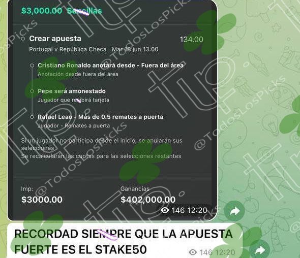 MATÍAS BETS 
STAKE 50 Y FUNBET  

¡TODOS SUS PICKS PREMIUM GRATIS AQUÍ! 👇
t.me/TodosLosPickss
