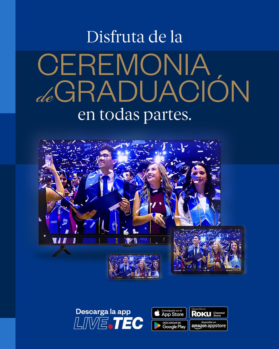TecdeMonterrey's tweet image. ¡Siente de cerca el #OrgulloTec! 💙🎉 Ahora podrás reunirte en familia a vivir la emoción de las graduaciones en tec.rs/livetec