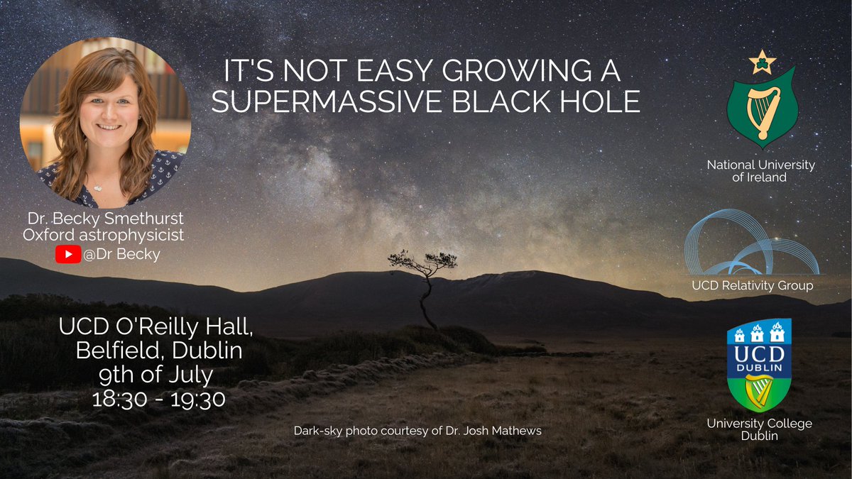 UCD Maths and Stats (@ucdmathstat) on Twitter photo Please join us for the outreach event "It's not easy growing a supermassive black hole," with Dr Becky Smethurst (<a href="/drbecky_/">Dr Becky Smethurst</a> )!📍UCD O'Reilly Hall, Dublin 📅9th July🕚 18:30 - 19:30
Register at eventbrite.ie/e/its-not-easy… Please join us for the outreach event "It's not easy growing a supermassive black hole," with Dr Becky Smethurst (<a href="/drbecky_/">Dr Becky Smethurst</a> )!📍UCD O'Reilly Hall, Dublin 📅9th July🕚 18:30 - 19:30
Register at eventbrite.ie/e/its-not-easy…