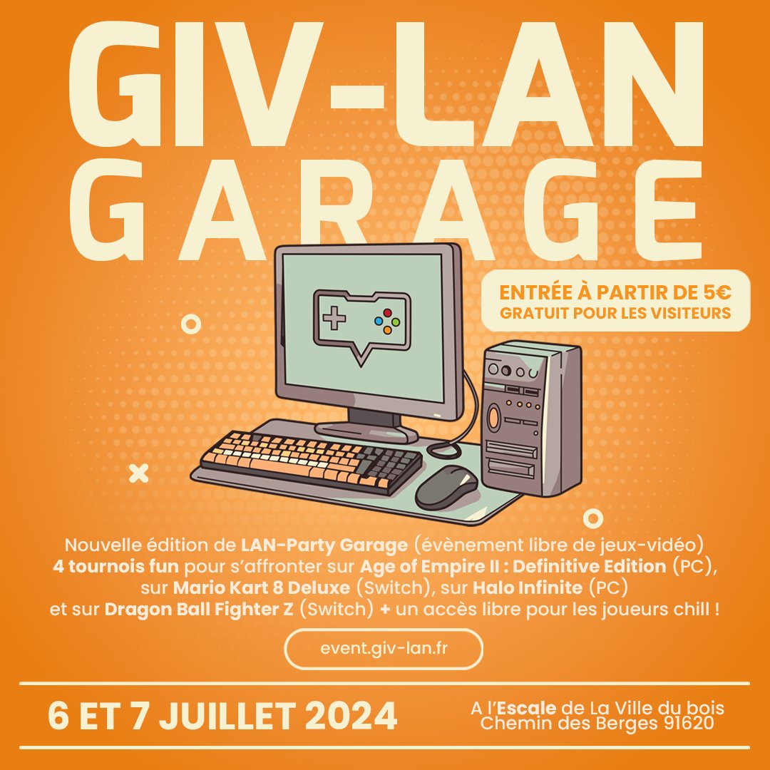 Bonne nouvelle, malgré les élections nous pouvons garder notre salle et donc notre évènement du 06&amp;07 juillet 2024 ! 
N'hésitez donc pas à réserver votre place sur event.giv-lan.fr
Au programme du fun, de la bonne humeur et un peu de tryhard !