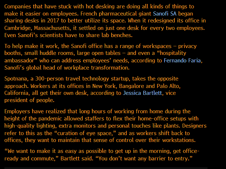 doggedtenacity's tweet photo. Hot Desking Is Annoying Office Workers Who Want Their Own Space
As employees push back against sharing desks โ including the โick factorโ โ some firms are relenting.
By Matthew Boyle @business #office #WFH #RTO #CMBS #CMBX https://t.co/vmSJtDE6vL
