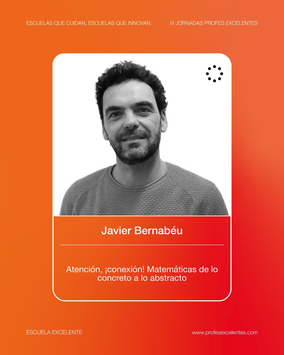 Escuela Excelente (AMICE) (@eexcelente) on Twitter photo ¿Conoces a <a href="/profebernabeu/">Javi Bernabeu ➕➖✖️➗</a>? Con su taller “Atención, ¡conexión! Matemáticas de lo concreto a lo abstracto”.
Inscríbete a las IV Jornadas Profes Excelentes el 27 de junio en <a href="/colelitterator/">Colegio Litterator</a>
profesexcelentes.com ¿Conoces a <a href="/profebernabeu/">Javi Bernabeu ➕➖✖️➗</a>? Con su taller “Atención, ¡conexión! Matemáticas de lo concreto a lo abstracto”.
Inscríbete a las IV Jornadas Profes Excelentes el 27 de junio en <a href="/colelitterator/">Colegio Litterator</a>
profesexcelentes.com