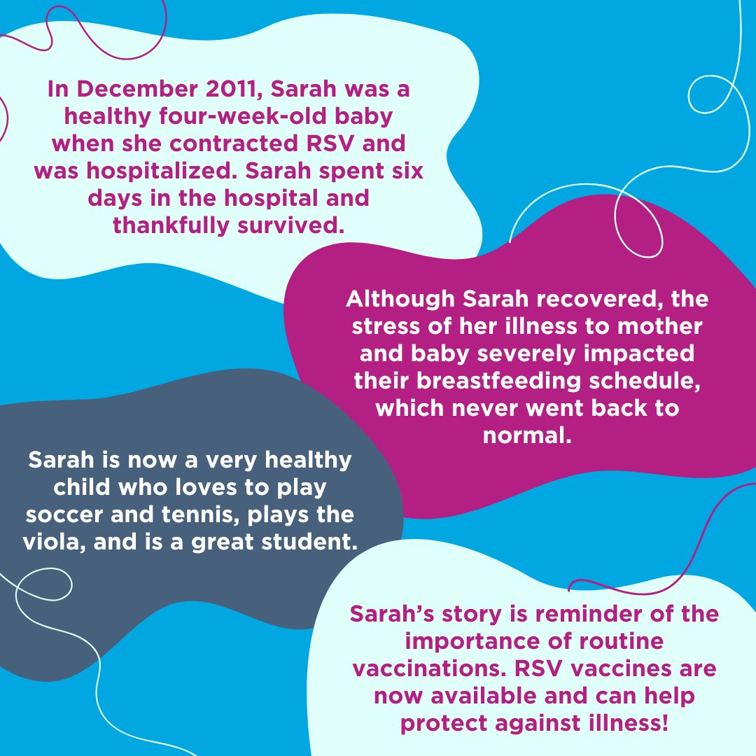 When she was just 4 weeks old, Sarah was hospitalized with RSV. 

Now a healthy preteen, Sarah's story underscores the importance of RSV vaccination (which wasn't available when she was a baby, but is now!) 💉 Learn more: vaccinateyourfamily.org/testimonials/s…
#RSV #Vaccinate
