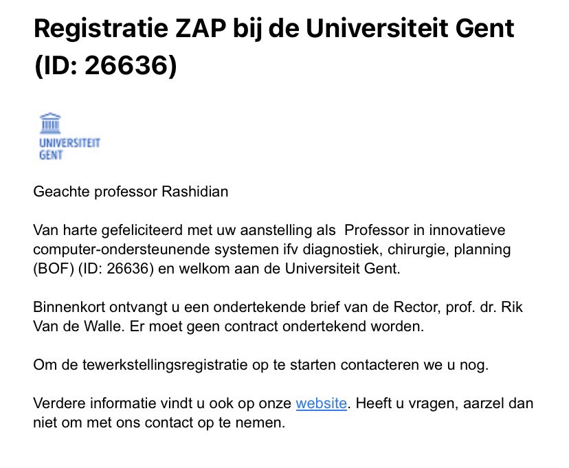 Niki Rashidian (@niki_rashidian) on Twitter photo This is a dream coming true!🥹
Excited & beyond grateful for being appointed as Professor of Innovative Computer-aided Surgery at <a href="/ugent/">UGent</a>!👩🏻🎓🤖😷 Thanks to my family, mentors and friends who believed in me and supported me through this!♥️🙏🏻 <a href="/UGent_HSR/">Department of Human Structure and Repair</a> <a href="/uzgent/">UZ Gent</a> <a href="/ugent_fge/">UGent Geneeskunde & Gezondheidswetenschappen</a> This is a dream coming true!🥹
Excited & beyond grateful for being appointed as Professor of Innovative Computer-aided Surgery at <a href="/ugent/">UGent</a>!👩🏻🎓🤖😷 Thanks to my family, mentors and friends who believed in me and supported me through this!♥️🙏🏻 <a href="/UGent_HSR/">Department of Human Structure and Repair</a> <a href="/uzgent/">UZ Gent</a> <a href="/ugent_fge/">UGent Geneeskunde & Gezondheidswetenschappen</a>