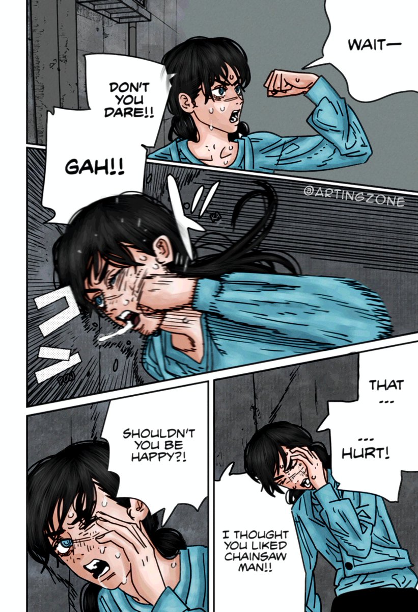 Artingzone's tweet photo. Chainsaw man chapter 168 colored page for @SoggyCream713, the best crazy chapter I've ever seen #chainsawman #manga #mangacoloring #MangaScript #art #anime #AnimeArt #mangaart https://t.co/5AGM48mp34