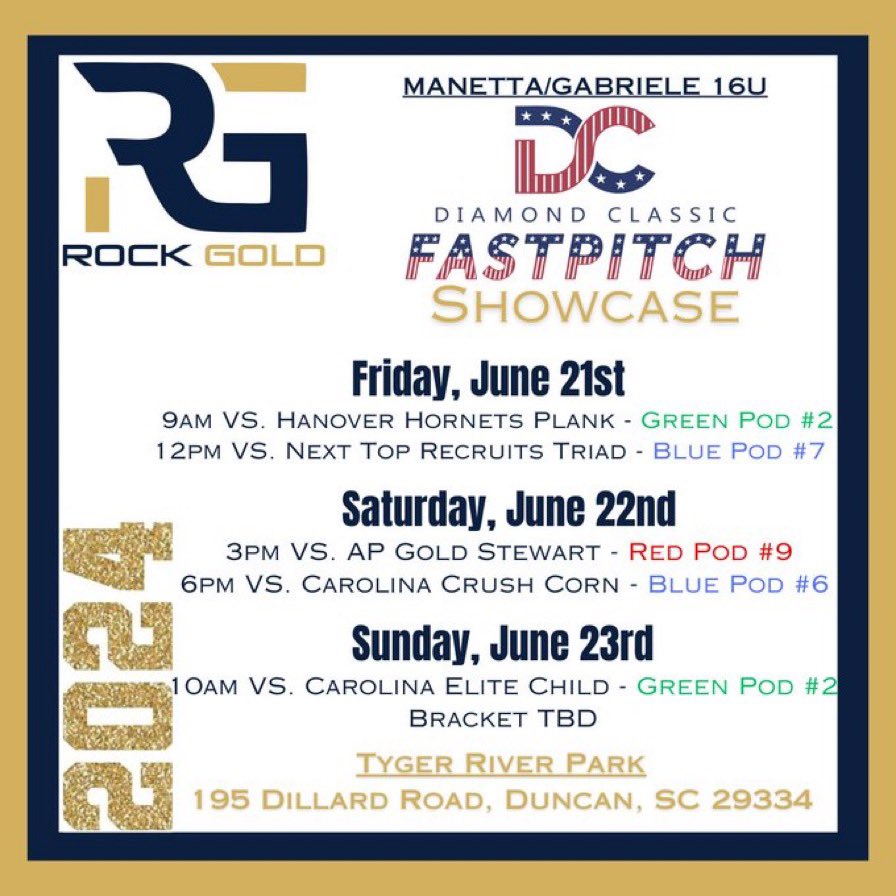 RockGoldManetta's tweet image. ✈️Rock Gold Manetta/Gabriele 16U Hitting the Scene at the 2024 Diamond Classic Fastpitch Showcase in Duncan, SC #RockFam #RockonTop #RockEnergy #WeWorkInSilence 
#ShowUp Lets Go!💪@RockgoldMG