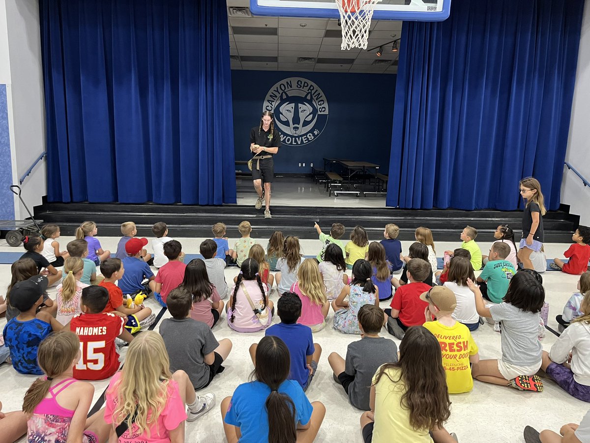 CommunityDv's tweet image. Canyon Springs had fun learning about reptiles and animals from The Wildlife Zoo. They saw a bearded dragon, a black headed python, a tenrec,a tortoise and a wooly possum. @dvusd #wevegotwhatyouwant