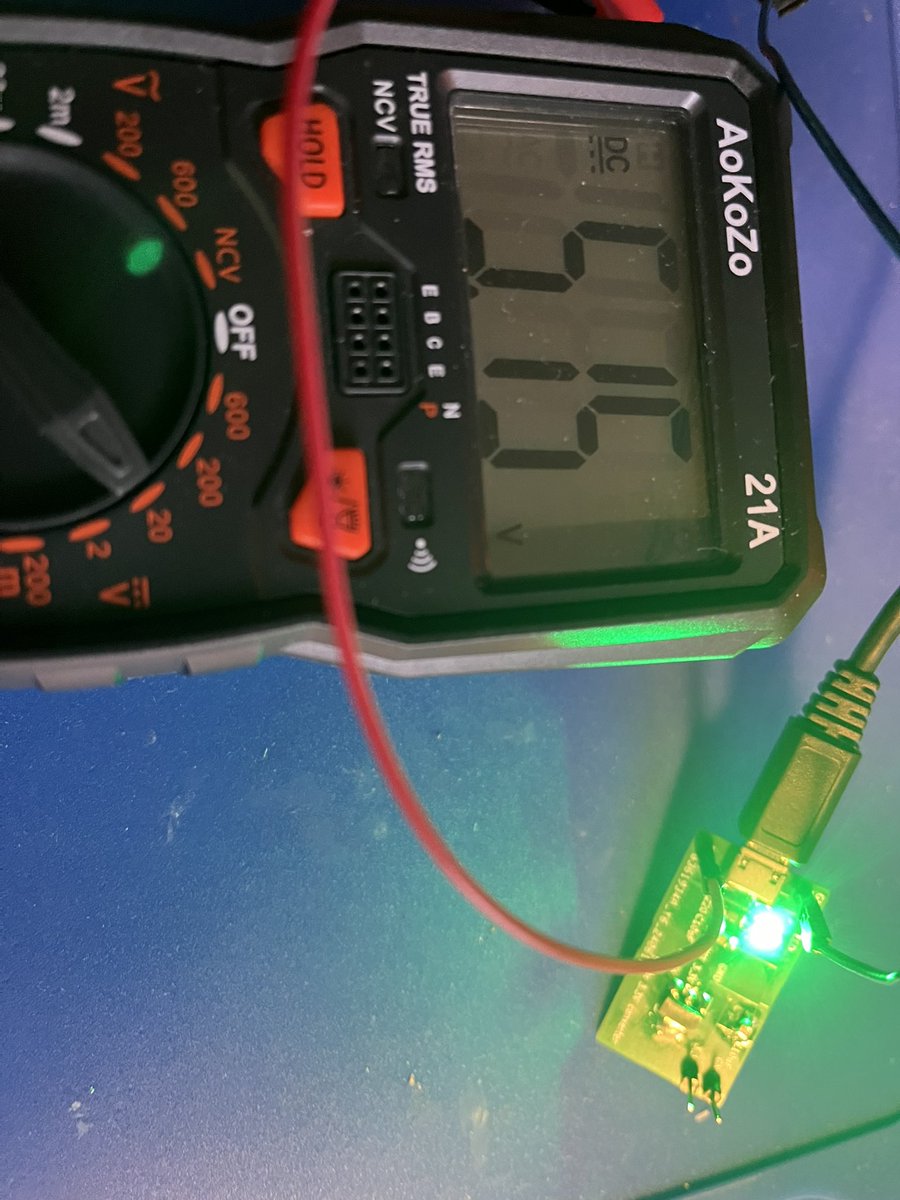 Learning electronics part n: designed a 5V to 3.3V Micro-USB converter to power my esp32. Soldering needs some improvement but happy it works!