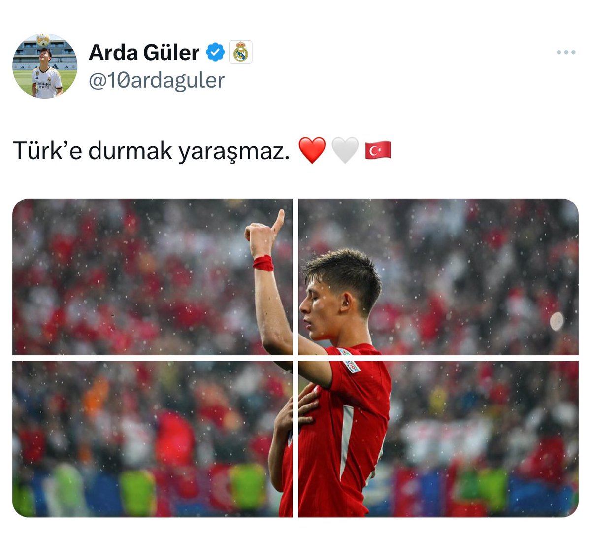 Türk'e durmak yaraşmaz, Türk önde, Türk ileri! 🇹🇷👏🥰 <a href="/10ardaguler/">Arda Güler</a>