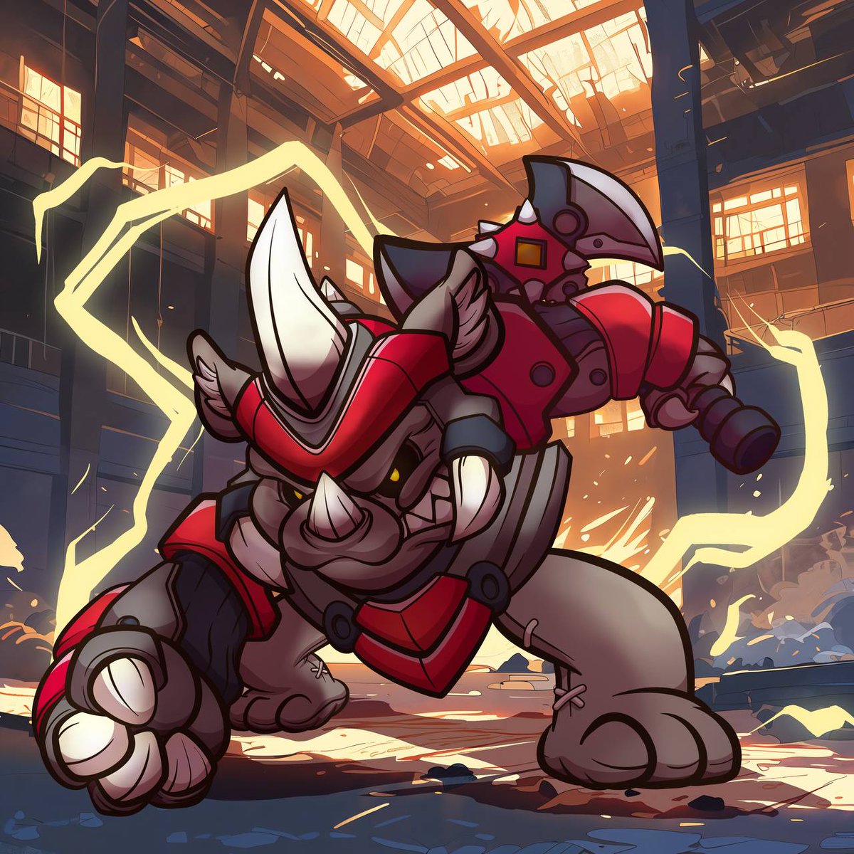 Rhino is a force of nature. 🦏🐻⚡️⚡️⚡️