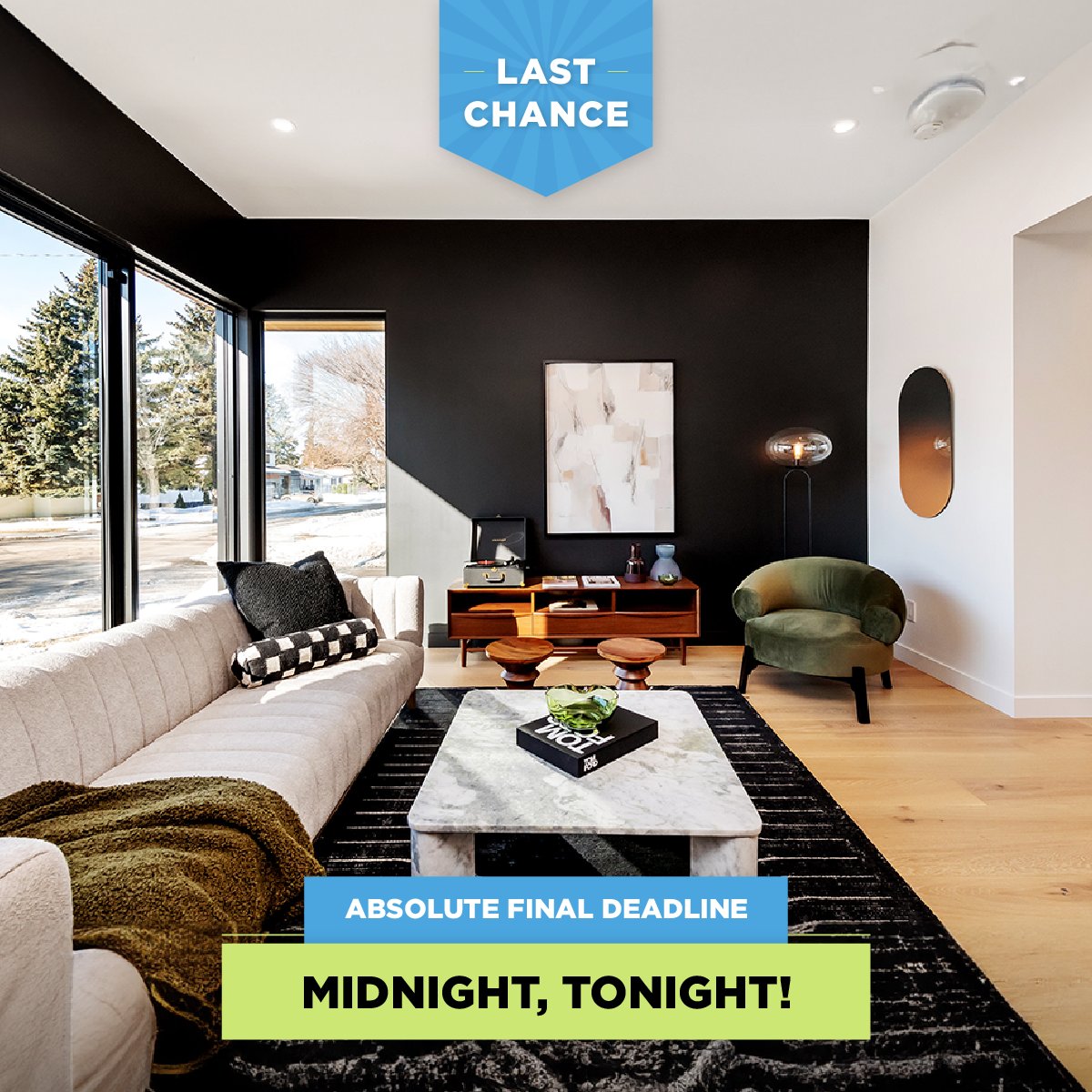 HURRY! 🚨 The Absolute Final Deadline is Midnight, TONIGHT!

Time is running out to be in to win the $1.4 Million Grand Prize Showhome, PLUS $10,000 Cash!

Come by our BBQ this evening at the showhome from 4-7pm!!

Tickets are selling FAST👉KinsmenHomeLottery.com