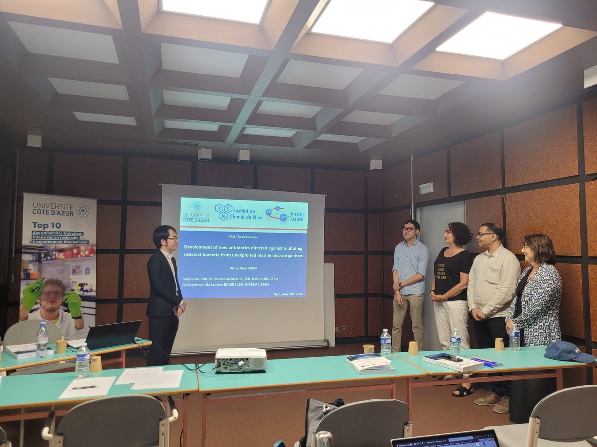 M. Mehiri Research Group (Marine Natural Products) (@mehiri_group) on Twitter photo Very proud of our student Pham Giang NAM for his excellent PhD defense ! A very great time about Marine Fungal Natural Products with Giovanna Cristina Varese <a href="/CristinaVarese/">Giovanna Cristina Varese</a>, Chin-Soon Phan <a href="/chinsoonphan/">Chin-Soon Phan</a>, Valeria Costantino, and Laurent Boyer <a href="/lauboye/">Laurent Boyer</a>
<a href="/C3M_U1065/">C3M</a>
<a href="/NiceChemistry/">Institut Chimie Nice</a> Very proud of our student Pham Giang NAM for his excellent PhD defense ! A very great time about Marine Fungal Natural Products with Giovanna Cristina Varese <a href="/CristinaVarese/">Giovanna Cristina Varese</a>, Chin-Soon Phan <a href="/chinsoonphan/">Chin-Soon Phan</a>, Valeria Costantino, and Laurent Boyer <a href="/lauboye/">Laurent Boyer</a>
<a href="/C3M_U1065/">C3M</a>
<a href="/NiceChemistry/">Institut Chimie Nice</a>