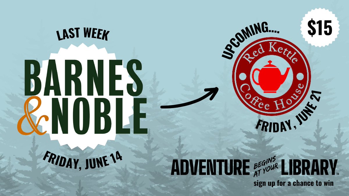 Congratulations Dottie Murray on winning our first weekly Summer Reading raffle! 🎉
Submit your book review slips by 4:30PM every Friday until August 2 for a chance to win. To sign up, stop by any time.