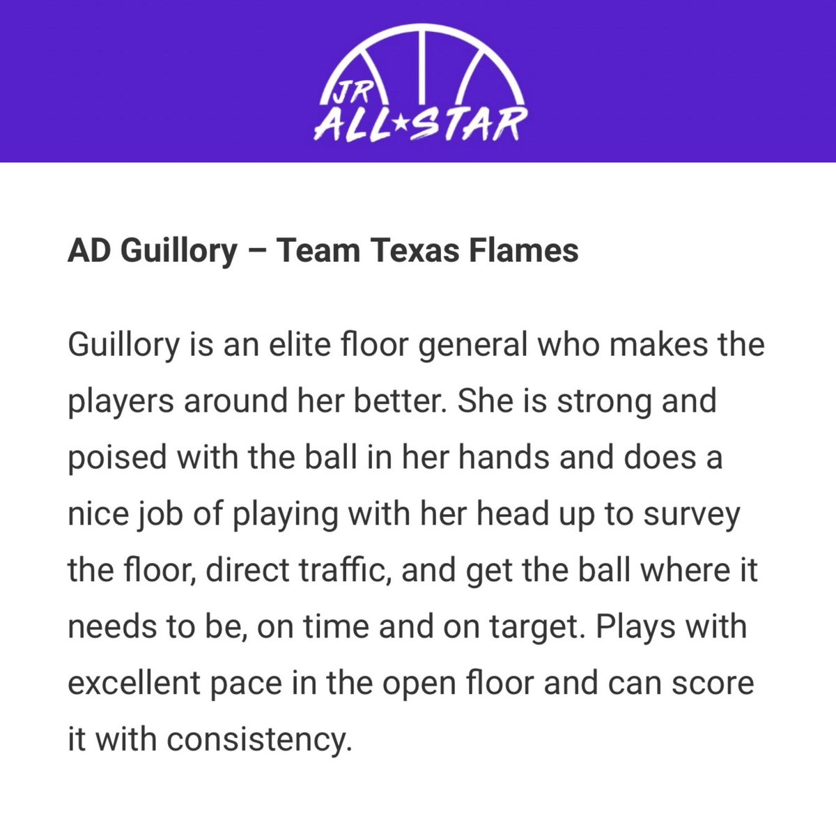 Coach Candace Virgadamo (@itscoachv_) on Twitter photo Awesome recognition for a few of our 2025’s from <a href="/JrAllStarBB/">Jr. All-Star Girls Basketball</a>!
W/F <a href="/ReaganEilers/">Reagan Eilers</a>
G <a href="/brennahill_4/">Brenna Hill</a>
G <a href="/ADHoops_3/">AD (Adreanna) Guillory</a> Awesome recognition for a few of our 2025’s from <a href="/JrAllStarBB/">Jr. All-Star Girls Basketball</a>!
W/F <a href="/ReaganEilers/">Reagan Eilers</a>
G <a href="/brennahill_4/">Brenna Hill</a>
G <a href="/ADHoops_3/">AD (Adreanna) Guillory</a>