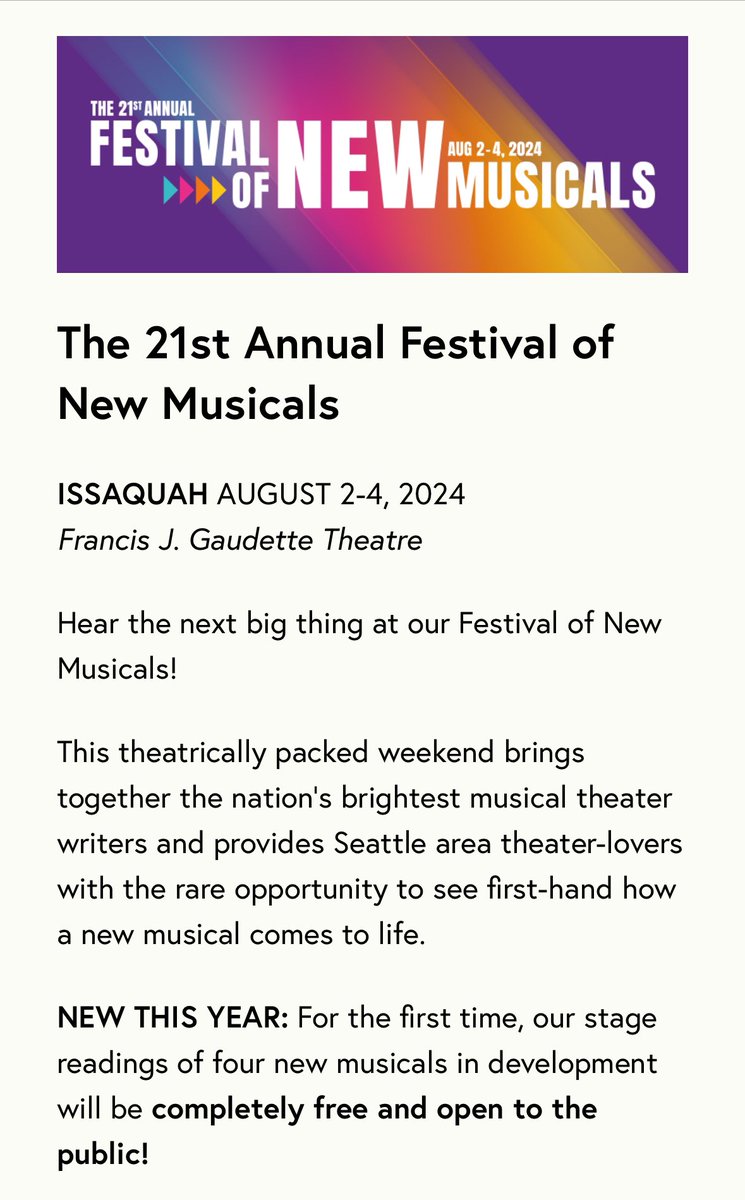 sometimesloveus's tweet photo. We are thrilled to announce our musical, AND SOMETIMES… LOVE, will receive a public reading on August 4th at 2p at Village Theatre in Isaquaah, WA, directed by Peter Flynn. Cast announcement coming soon. 🎭🎶💙 

Reserve tickets here: https://t.co/f0iVTLLtz6 🎟️ https://t.co/04HmYtbBaF