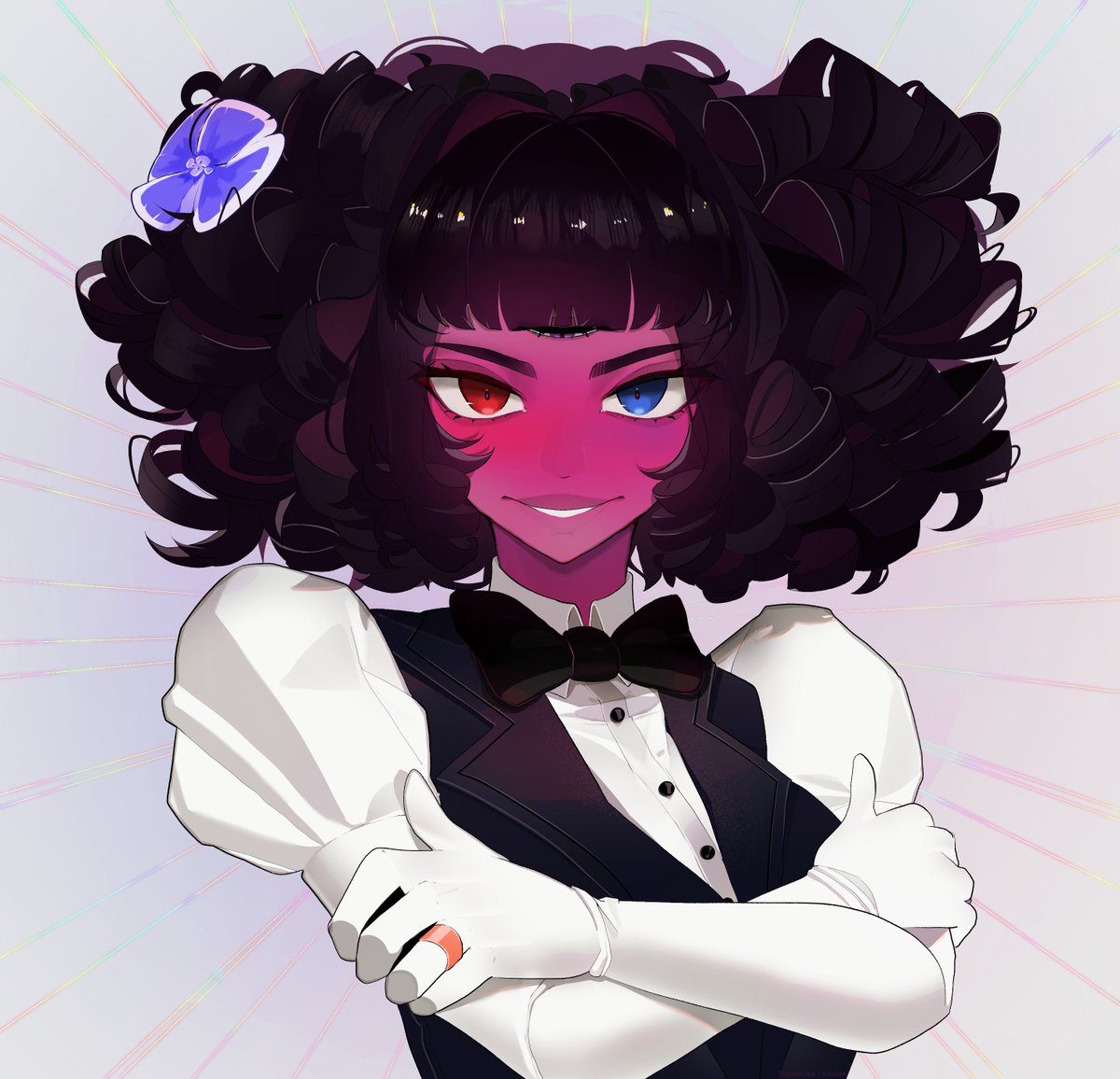 IvolIsa_'s tweet image. A little drawing of Garnet for the Pride Month 🏳️‍🌈
^0^/
