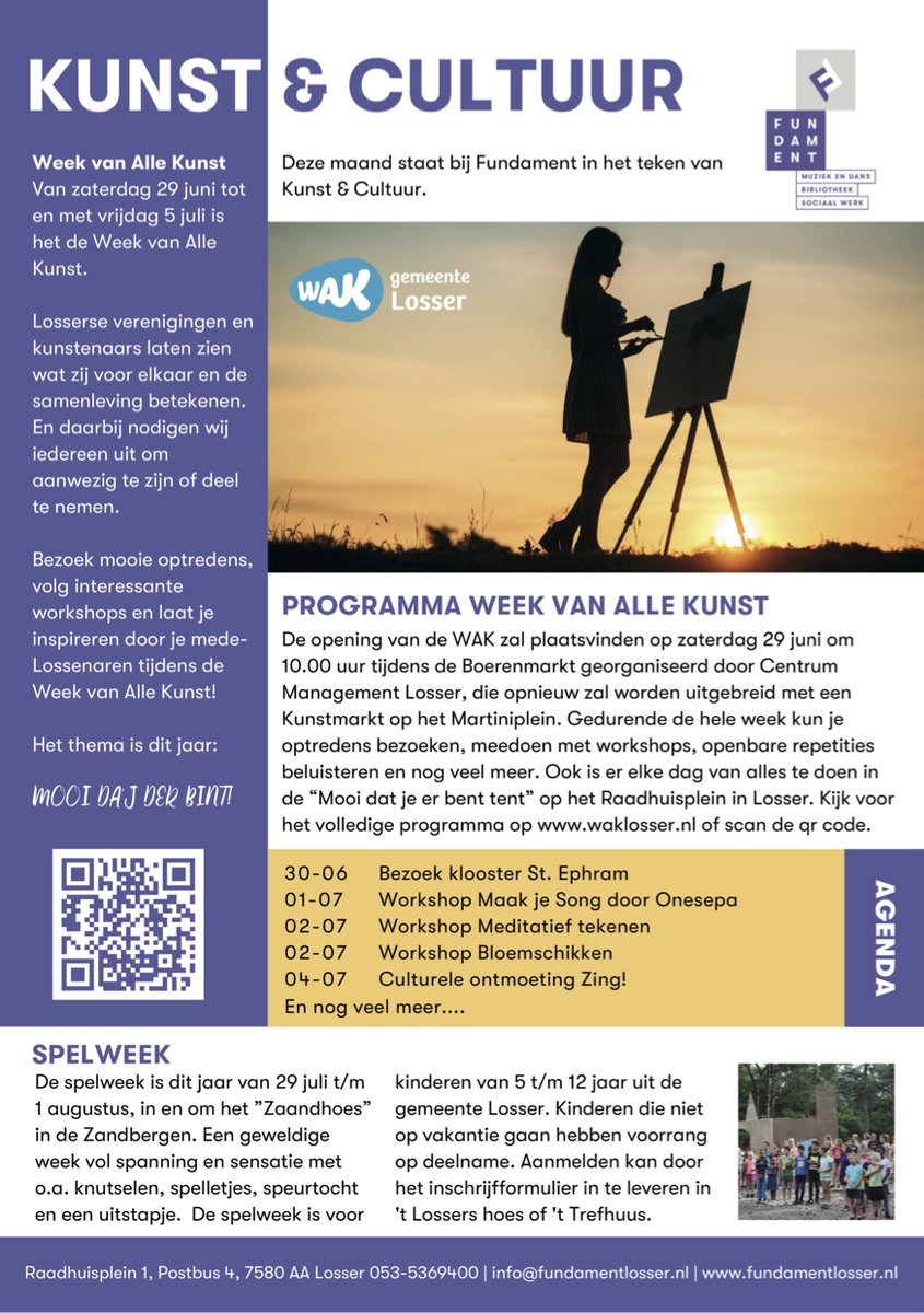 Infopagina Fundament: Kunst &amp; Cultuur

twentejournaal.nl/artikel/44579-…

fundamentlosser.nl

#fundamentlosser #wak #weekvanallekunst #kunst #cultuur #verenigingen #kunstenaars #samenleving #workshops #losser #twente #delutte #overdinkel #beuningen #glane