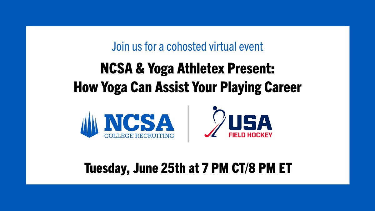 Register now for <a href="/NCSA/">NCSA College Recruiting</a> &amp; <a href="/YogaAthletex/">Yoga Athletex</a>'s free webinar: 𝙃𝙤𝙬 𝙔𝙤𝙜𝙖 𝘾𝙖𝙣 𝘼𝙨𝙨𝙞𝙨𝙩 𝙔𝙤𝙪𝙧 𝙋𝙡𝙖𝙮𝙞𝙣𝙜 𝘾𝙖𝙧𝙚𝙚𝙧

Learn how yoga can assist you in your athletic career, earn you more wins, and decrease your likelihood of injury!

Register: bit.ly/3xlI90g