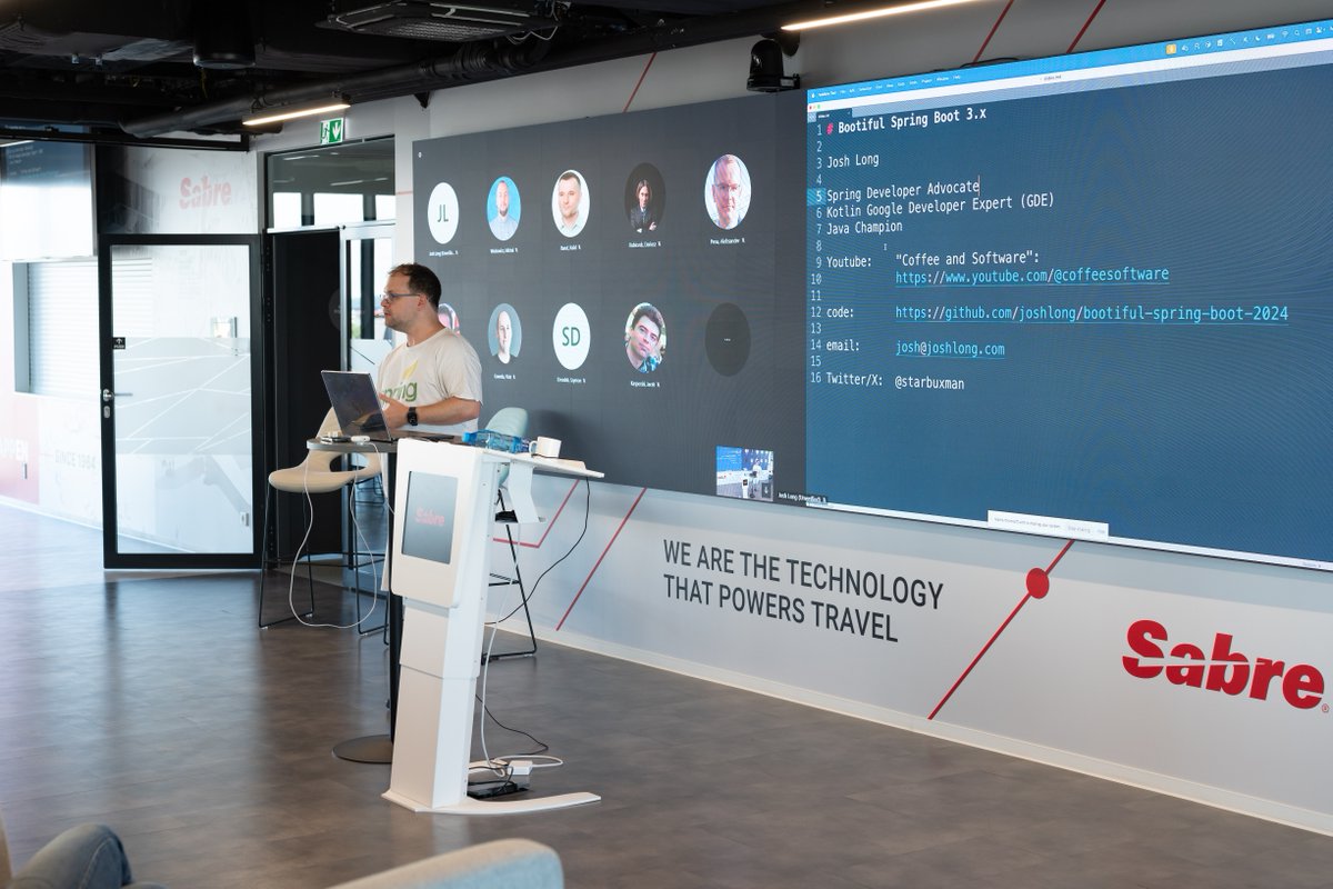 VMware Tanzu (@vmwaretanzu) on Twitter photo Tanzu takes Poland! 🇵🇱
Dev Advocates <a href="/starbuxman/">Josh Long</a> and <a href="/wiggitywhitney/">Whitney Lee</a> met with the Sabre team in Krakow, Poland, to showcase the latest open-source tech like Spring Framework, Spring Boot 3, Kubernetes, & Spring Cloud Gateway.
It’s always great to see our international partners! Tanzu takes Poland! 🇵🇱
Dev Advocates <a href="/starbuxman/">Josh Long</a> and <a href="/wiggitywhitney/">Whitney Lee</a> met with the Sabre team in Krakow, Poland, to showcase the latest open-source tech like Spring Framework, Spring Boot 3, Kubernetes, & Spring Cloud Gateway.
It’s always great to see our international partners!
