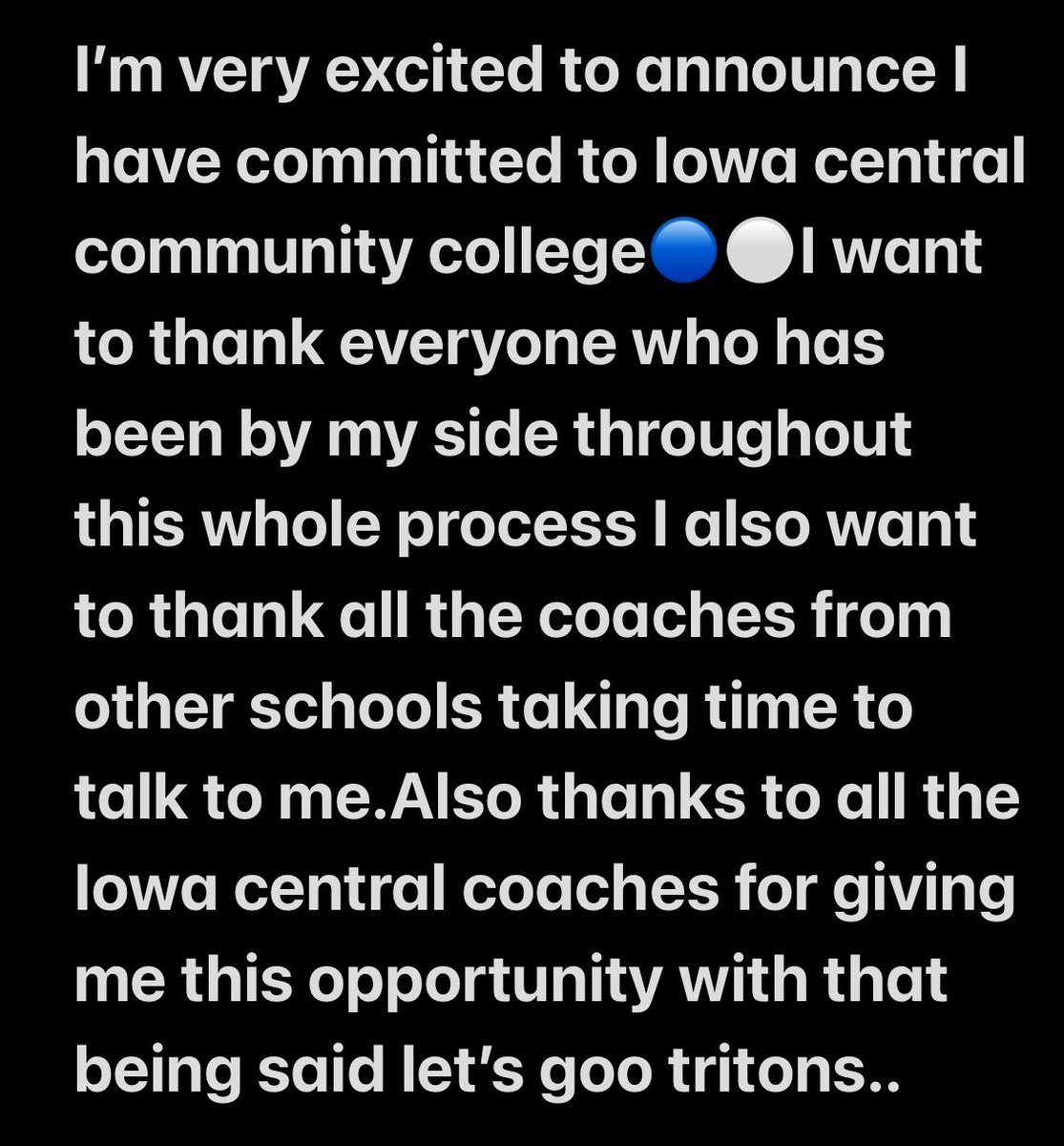 Let’s goo tritons🔵⚪️<a href="/IowaCentral/">Iowa Central Community College</a>