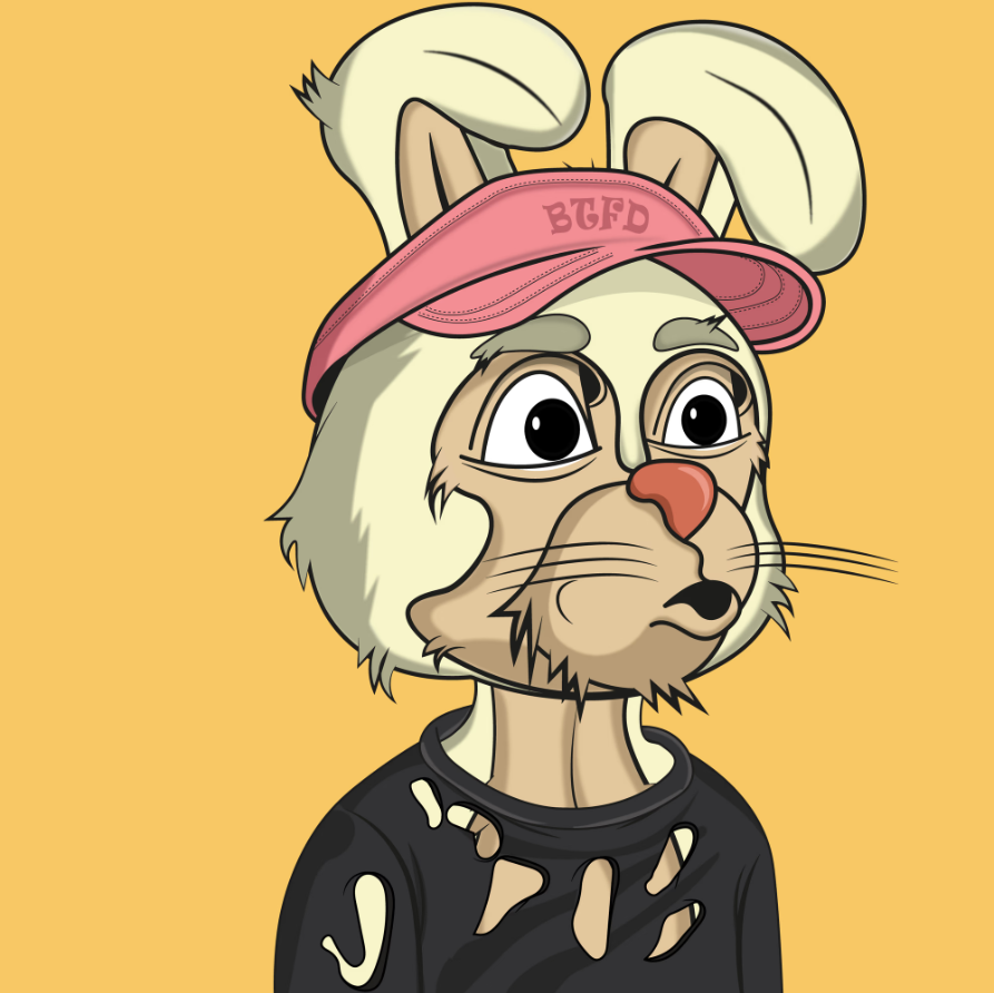 Benji_420's tweet photo. Anyone looking for a hole-Eeeh grail of rabbits. There is one on the floor for .01 ETH. Pick one up on OS and become a member of @BTFDRabbits. This will get you discounted pricing in #BTFDElements. @OkiemJednym_ art is top tier. Her rabbit collection on ETH is .0125 eth for the OG holder (If you hold one like the one shown below). or .018 eth for the public.