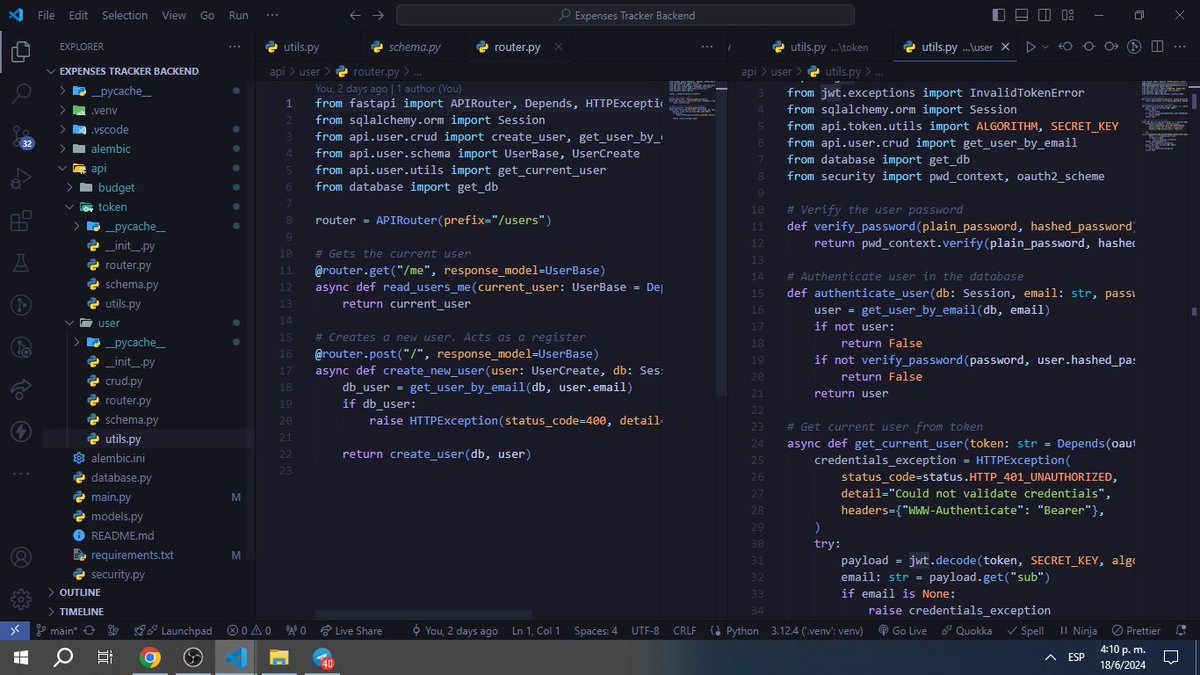 CodingWithFran's tweet image. Day #8 #100daysofcode

Let&apos;s go! 

I&apos;ve successfully implemented JWT authentication and authorization to the project we&apos;re developing with FastAPI and Astro.

This stateless authentication method works perfectly for this one!

Now let&apos;s add the rest of features.