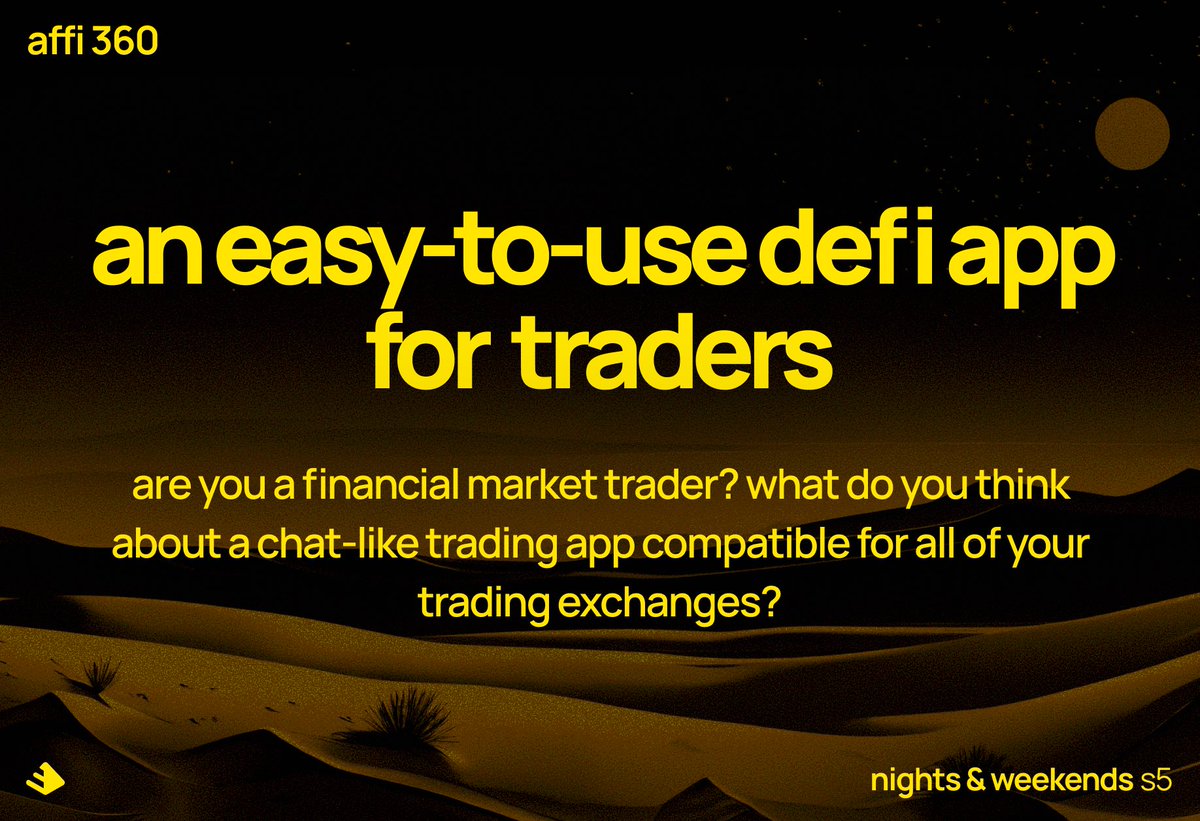 <a href="/affi360/">Affi 360</a> will be your go-to-go texts trading app!

cc: <a href="/_buildspace/">buildspace</a> <a href="/_nightsweekends/">nights & weekends</a> <a href="/FarzaTV/">Farza 🇵🇰🇺🇸</a>