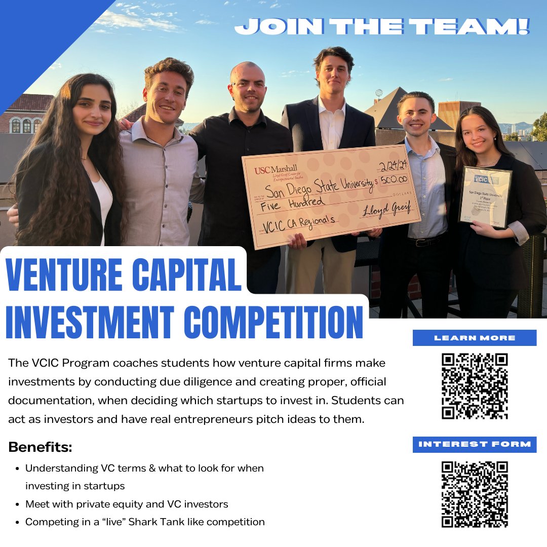 Join us for a virtual Venture Capital Investment Competition (VCIC) info session on June 24 to learn how you can gain hands-on experience as a venture capitalist! Don’t miss this opportunity &amp; enhance your entrepreneurial and investment skills while networking with professionals.