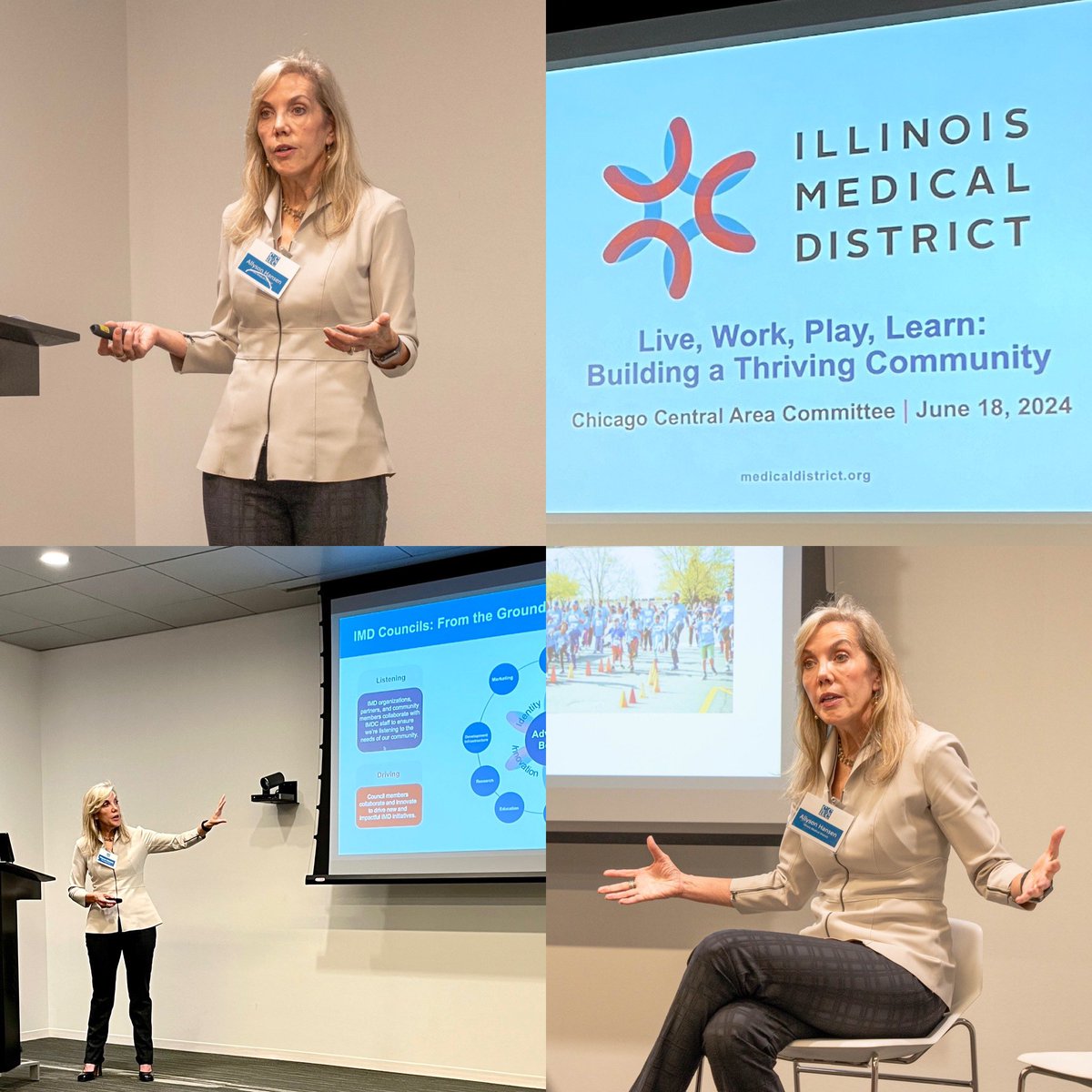 Illinois Medical District (@imdchicago) on Twitter photo Today, CEO and Executive Director Allyson Hansen was honored to speak at the <a href="/CCAC_Chicago/">Chicago Central Area Committee</a> June Member Meeting hosted by <a href="/CannonDesign/">CannonDesign</a> to an audience of architects and developers about the past and future of the IMD. 🏗️ With 30 shovel-ready acres, we are open for business! 🪧 Today, CEO and Executive Director Allyson Hansen was honored to speak at the <a href="/CCAC_Chicago/">Chicago Central Area Committee</a> June Member Meeting hosted by <a href="/CannonDesign/">CannonDesign</a> to an audience of architects and developers about the past and future of the IMD. 🏗️ With 30 shovel-ready acres, we are open for business! 🪧