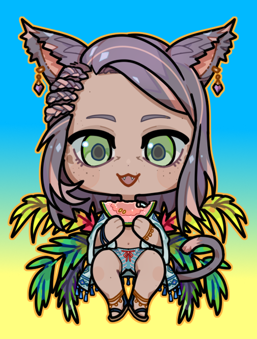 bascheng's tweet image. 🌻Happy summer - Happy Pride🌈
A summer fun chibi of Enna!