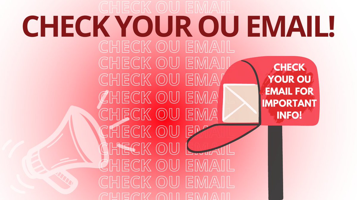 OU_HRL's tweet image. Quick Tip: Check your OU email often for important information! 😀 Fall 2024 Move-In dates will be emailed out in early to mid-July. ✉️ #OUMoveIn24 #OUQuickTips