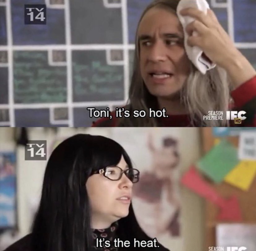 The small talk portion of every meeting this week: