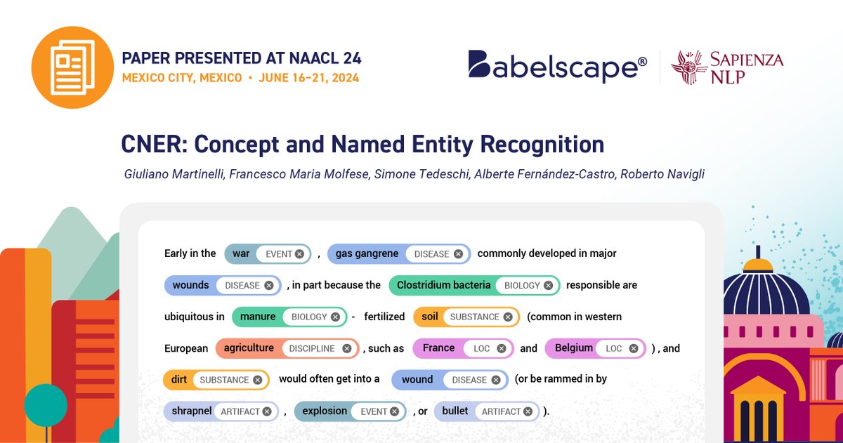Babelscape (@babelscape) on Twitter photo We are proud to share that our paper, "CNER: Concept and Named Entity Recognition", a joint work with <a href="/SapienzaNLP/">SapienzaNLP</a>, has been presented at #NAACL24! 🥳 Looking forward to engaging with the community. #NAACL2024 #AI #NLProc #Research #NER We are proud to share that our paper, "CNER: Concept and Named Entity Recognition", a joint work with <a href="/SapienzaNLP/">SapienzaNLP</a>, has been presented at #NAACL24! 🥳 Looking forward to engaging with the community. #NAACL2024 #AI #NLProc #Research #NER