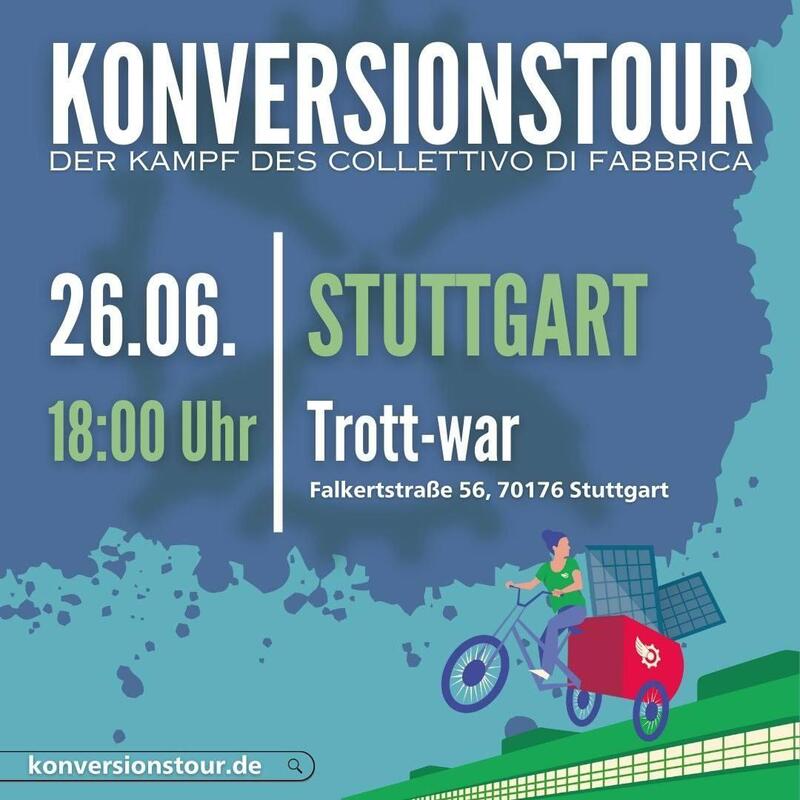 Alles Meloni# in Italien? Keineswegs: die Belegschaft des Autozuliefereres GKN# bei Florenz besetzt nach der angekündigten Schließung die Fabrik und will die Produktion auf sozial-ökologisch sinnvolle Produkte umstellen. Info wie das  geht - hier in Stuttgart :