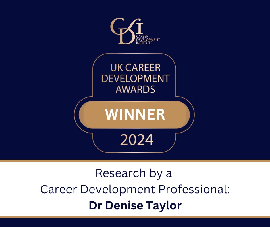 The CDI (@thecdi) on Twitter photo Next up.. we are delighted to share that the winner of the Research by a Career Development Professional award is… Denise Taylor <a href="/amazingpeople/">Dr Denise Taylor</a>! We commend your commitment to the field of research! #UKCDA24 Next up.. we are delighted to share that the winner of the Research by a Career Development Professional award is… Denise Taylor <a href="/amazingpeople/">Dr Denise Taylor</a>! We commend your commitment to the field of research! #UKCDA24