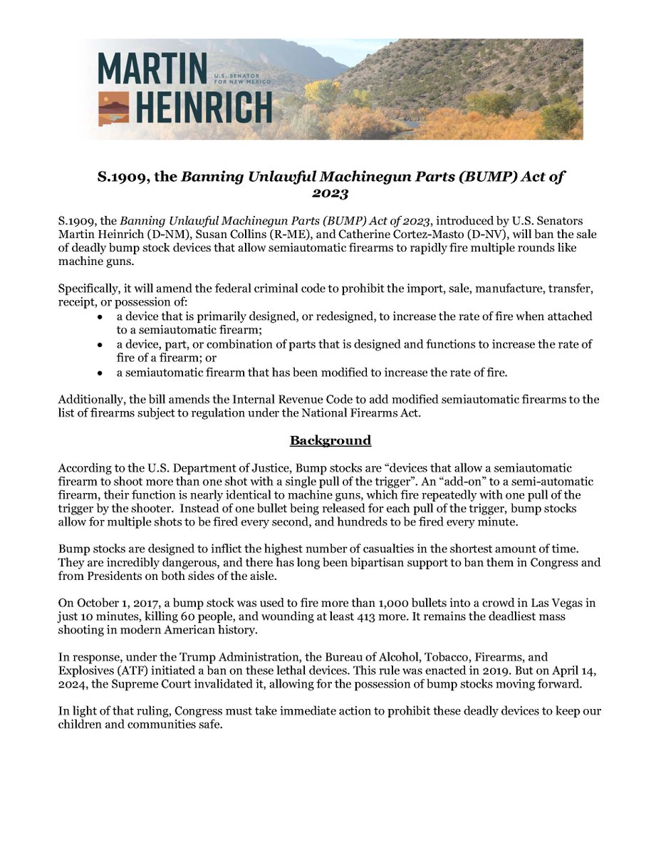 Mrgunsngear's tweet image. The US Senate has re-introduced the "BUMP" act which will ban the items below ⬇️

As you can see - it's intentionally vague🤨

Stay tuned folks; these people never rest...

#BumpStock #Bump #tyranny #congress #senate