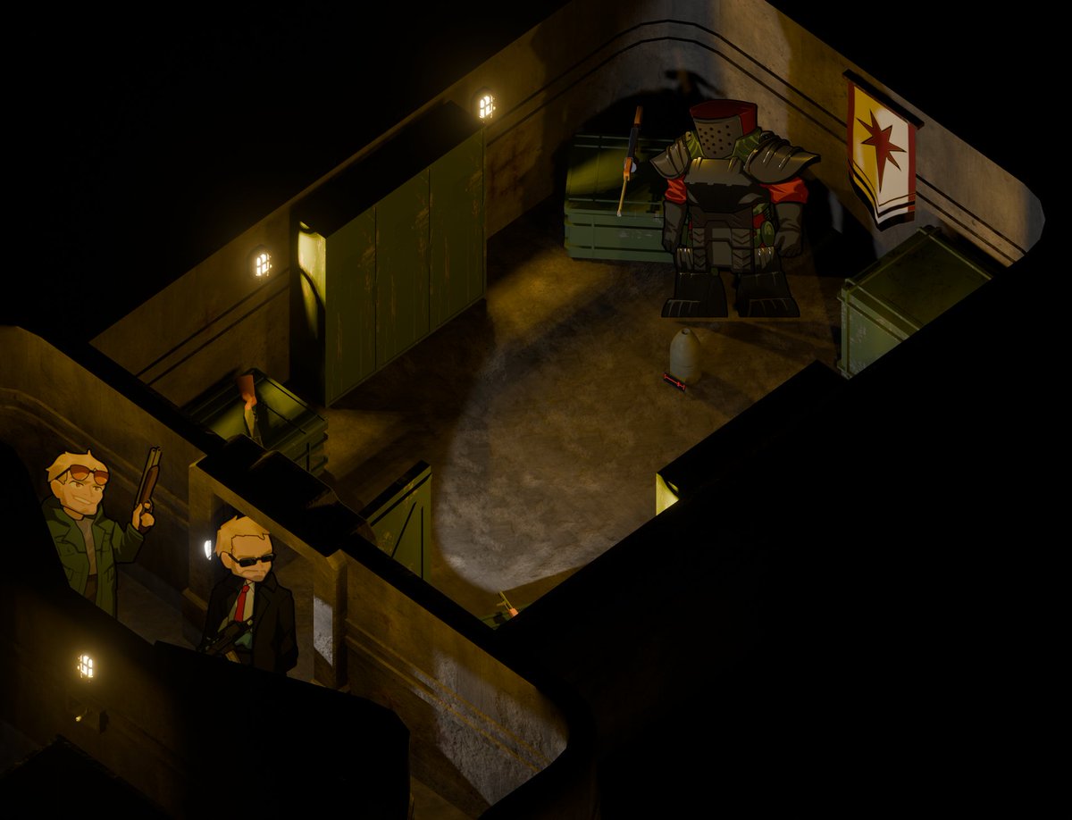 LuzaitisActual's tweet image. Tactical positioning is pretty important to the TTRPG I help run, so the maps we present to the players are quite detailed. They're laid out and rendered in Blender, which has resulted in the scenes becoming more and more complex. Here's some shots from the most recent adventure: