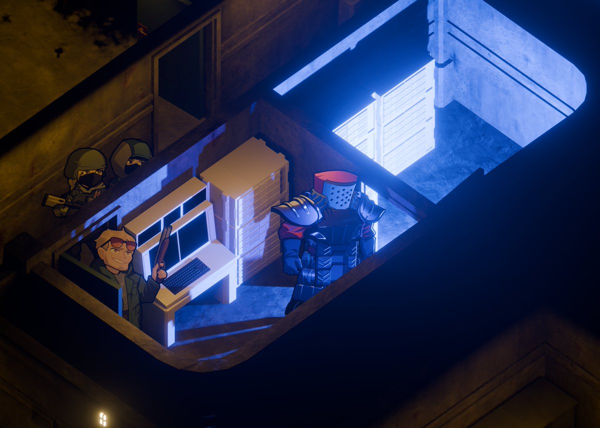 LuzaitisActual's tweet image. Tactical positioning is pretty important to the TTRPG I help run, so the maps we present to the players are quite detailed. They're laid out and rendered in Blender, which has resulted in the scenes becoming more and more complex. Here's some shots from the most recent adventure: