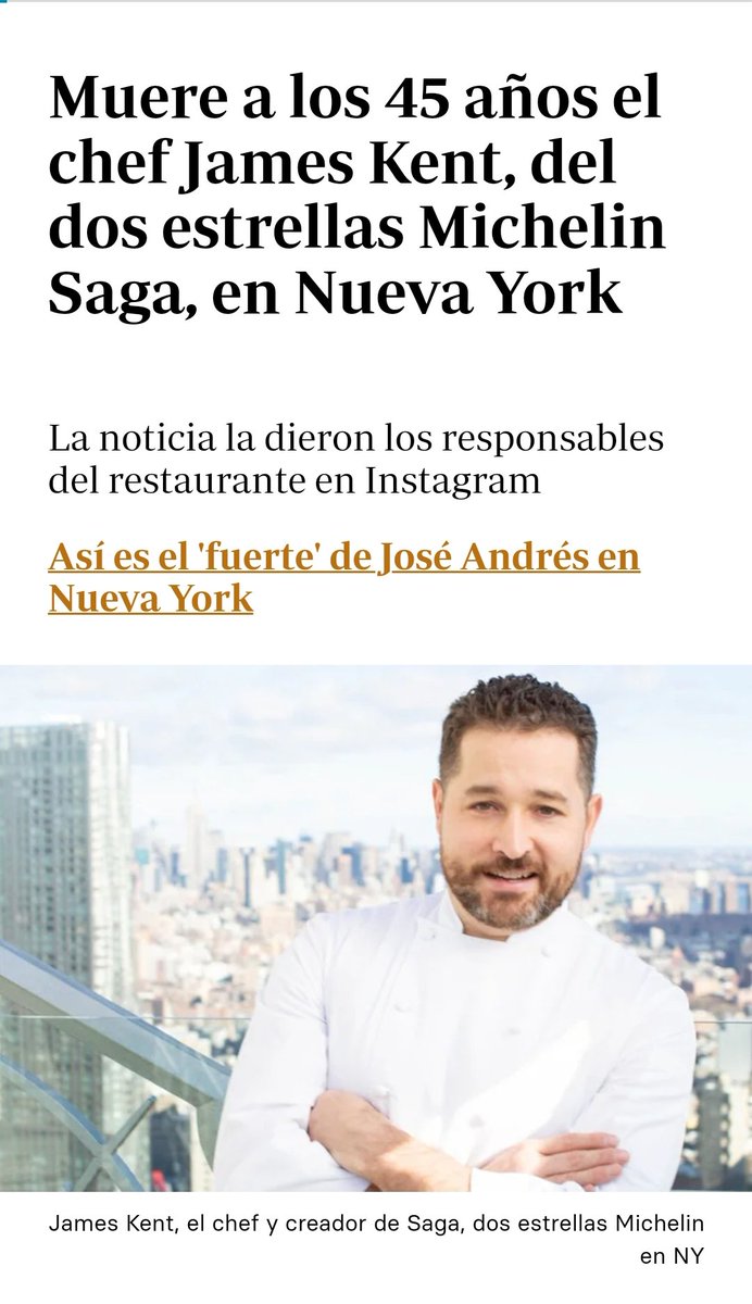 climarepentino's tweet image. 🚨🚨 Nueva #repentinitis culinaria: muere con 45 años el chef James Kent de Nueva York‼️
💔 Muerte inesperada
Exigía a los mayores de 12 años el gulag pass 😷🐑
Se lo podrá mostrar orgulloso a Caronte 😁
💉 Seguro que las vacunas no han tenido nada que ver
Gracias @kyle_katt