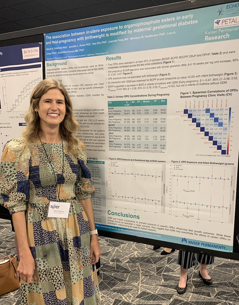 Kaiser Permanente Research NorCal (@kpdor) on Twitter photo Research Fellow Alicia Peterson <a href="/draliciakp/">Alicia Peterson, PhD</a> presented her work on in-utero exposure to organophosphate esters and factors such as birthweight and maternal gestational diabetes. At #SPER2024 Research Fellow Alicia Peterson <a href="/draliciakp/">Alicia Peterson, PhD</a> presented her work on in-utero exposure to organophosphate esters and factors such as birthweight and maternal gestational diabetes. At #SPER2024