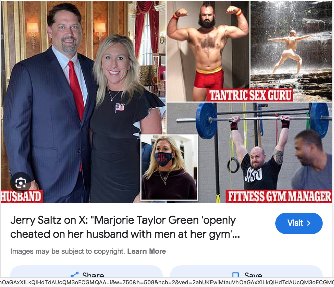 BardOfEarth2's tweet image. Any1 who calls #MarjorieTaylorGreene a #Cheater #TwoTimer #Adulteress "is a liar"  She only "Practiced #tantric #SEX with her trainer, #guru."  HOW dare they call that "Cheating on your HUSBAND?" Shame on them, and HIM for divorcing her! #Republicans 
In short #WHORE