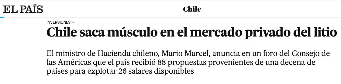 yasnalewin's tweet photo. LITIO. Lo que la CPC calificaba como señal de "desconfianza" y "retraso" resulta en una Licitación del Litio que recibe 88 ofertas de 10 países para explorar y explotar 26 salares a partir del próximo año. Buen resultado de una estrategia diversa que combina asociación con el Estado y proyectos  privados; los que pagarán royalty, arriendo e impuesto corporativo, respetando 30% del área de salares protegidas.