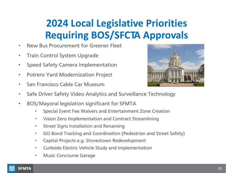 Jerold_Chinn's tweet image. Local legislation that the #SFMTA is prioritizing this year.
